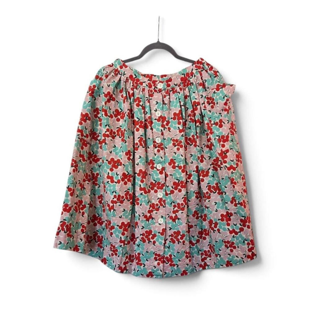 Loco Lindo Cherry Print Knee Length Skirt Womens Large Cotton Retro Rockabilly